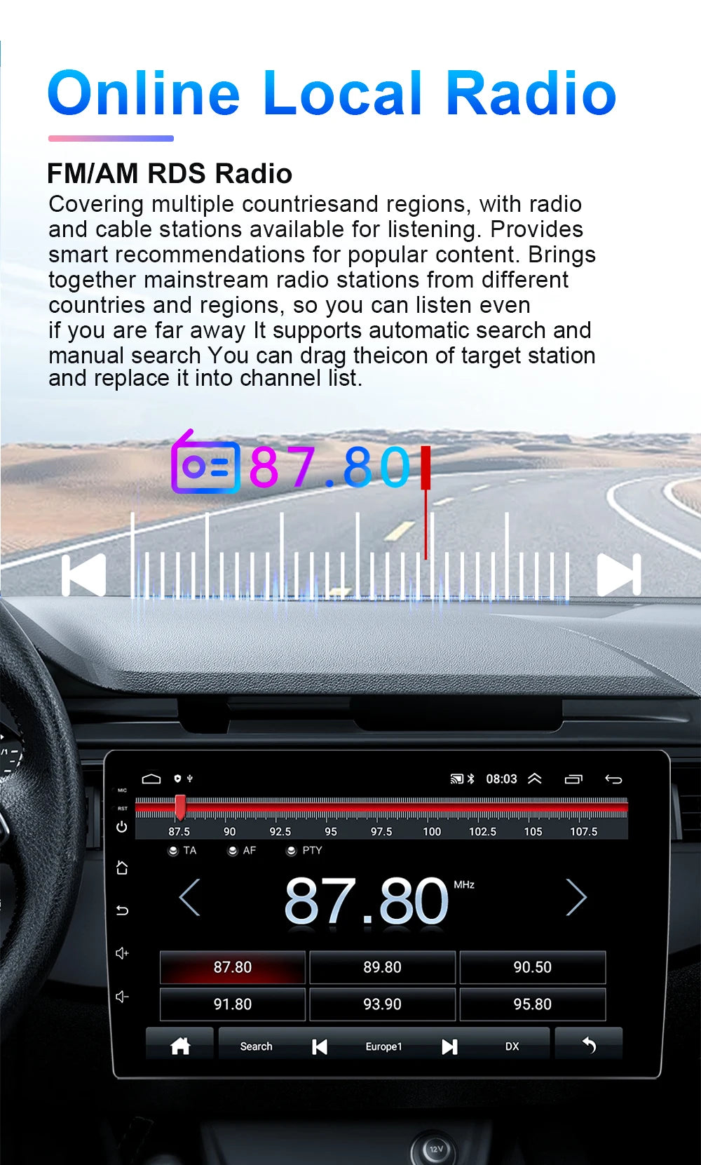 Autoradio Android da 9" per Suzuki Vitara 2017-2020, GPS e CarPlay