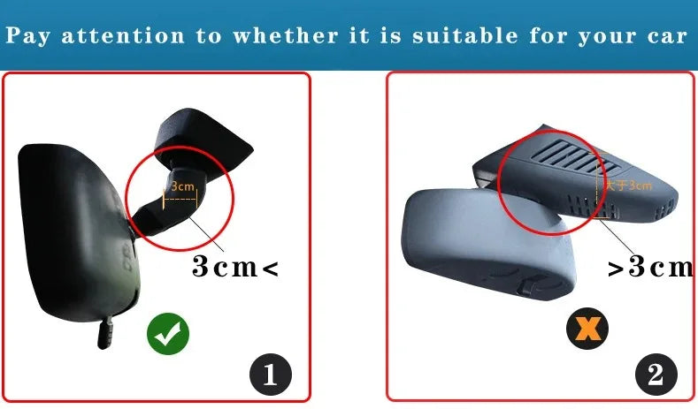 Telecamera DVR per auto WiFi 4K, controllo APP e monitor di parcheggio