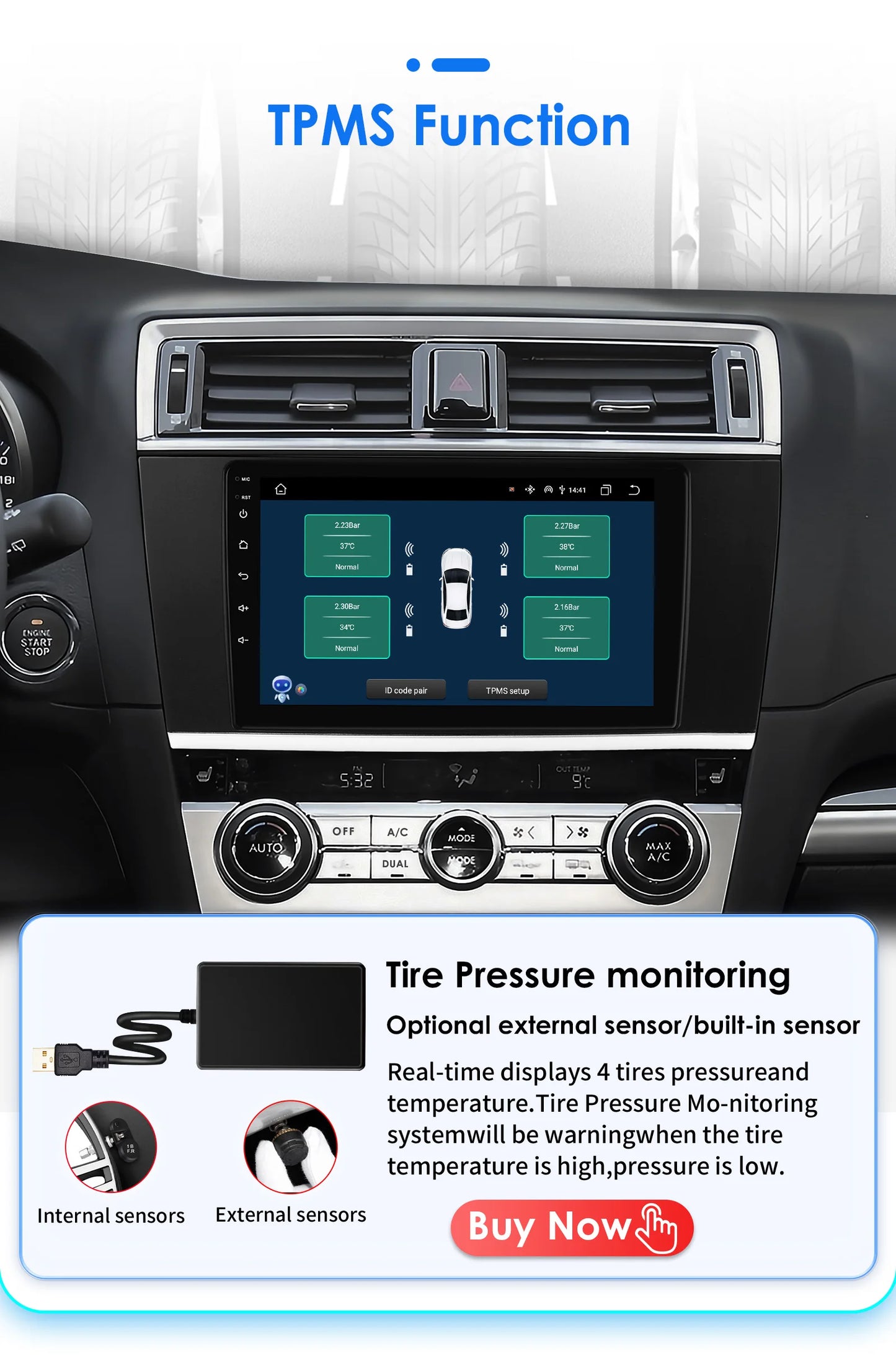 Android 9" 2DIN CarPlay radio for Subaru Legacy 2015-2018