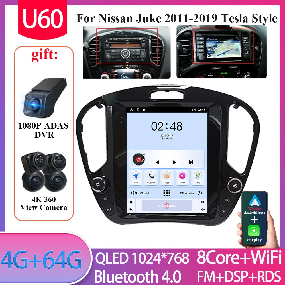 Autoradio Tesla 9.7'' Nissan Juke 2011-2019 CarPlay Android Auto