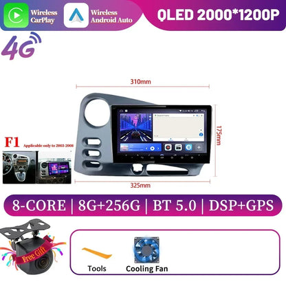 9" Android 14 CarPlay for Toyota Matrix 2003-2008 and Pontiac Vibe 2003-2004