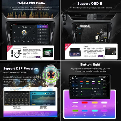 Autoradio Android 2DIN da 9" per Seat Leon 2005-2012