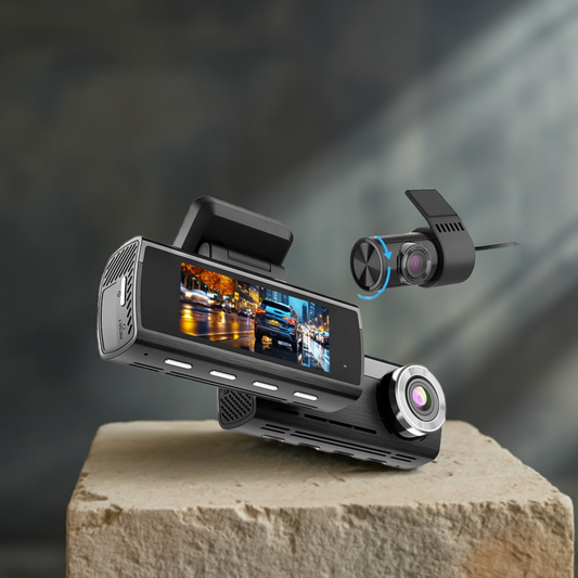 Dashcam KAWA D8 4K con doppia telecamera e GPS, 3-5''