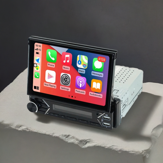 7" Universal Retractable Car Radio, Carplay and Android Auto